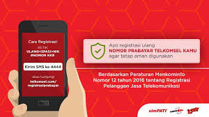 Cara Registrasi Ulang Kartu SIM Telkomsel, Tri, Indosat, XL, Smartfren