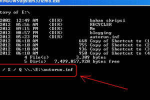 cara hapus folder autorun inf melalui cmd